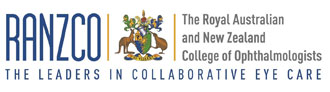 The Royal Australian and New Zealand College of Ophthalmologists logo - The leaders in collaborative eye care